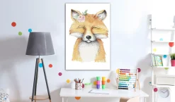 Kunstdruck auf Leinwand 'Red Fox Vertical'