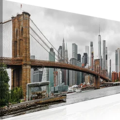 Kunstdruck auf Leinwand 'Road to Manhattan Narrow Colourful'
