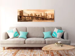 Kunstdruck auf Leinwand 'Road to Manhattan Narrow Sepia'