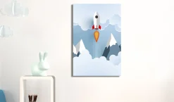 Kunstdruck auf Leinwand 'Rocket in the Clouds Vertical'