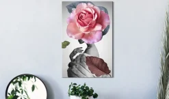 Kunstdruck auf Leinwand 'Rose and Fur Vertical'