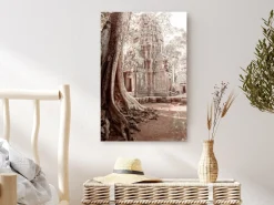 Kunstdruck auf Leinwand 'Ruins of Angkor Vertical'