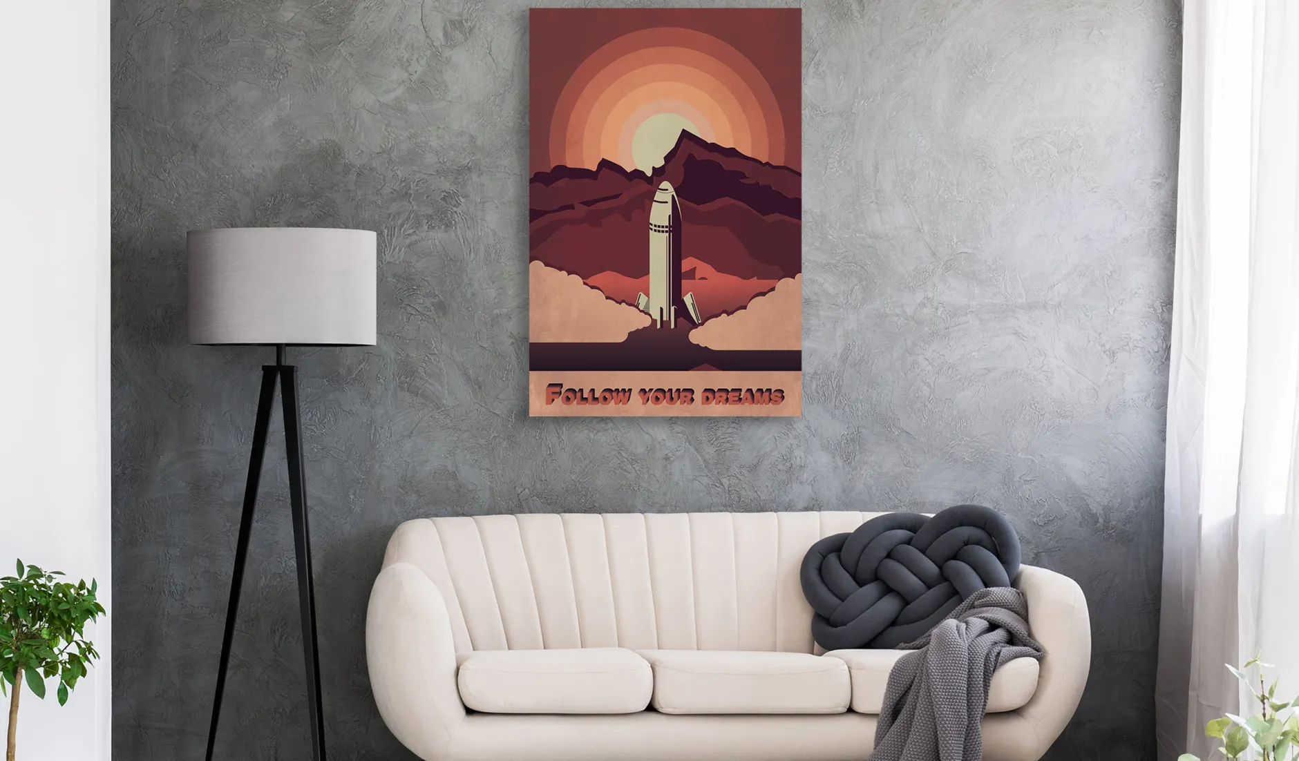 Kunstdruck auf Leinwand 'Space Flight Vertical'
