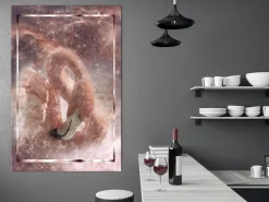 Kunstdruck auf Leinwand 'Space Flamingo Vertical'