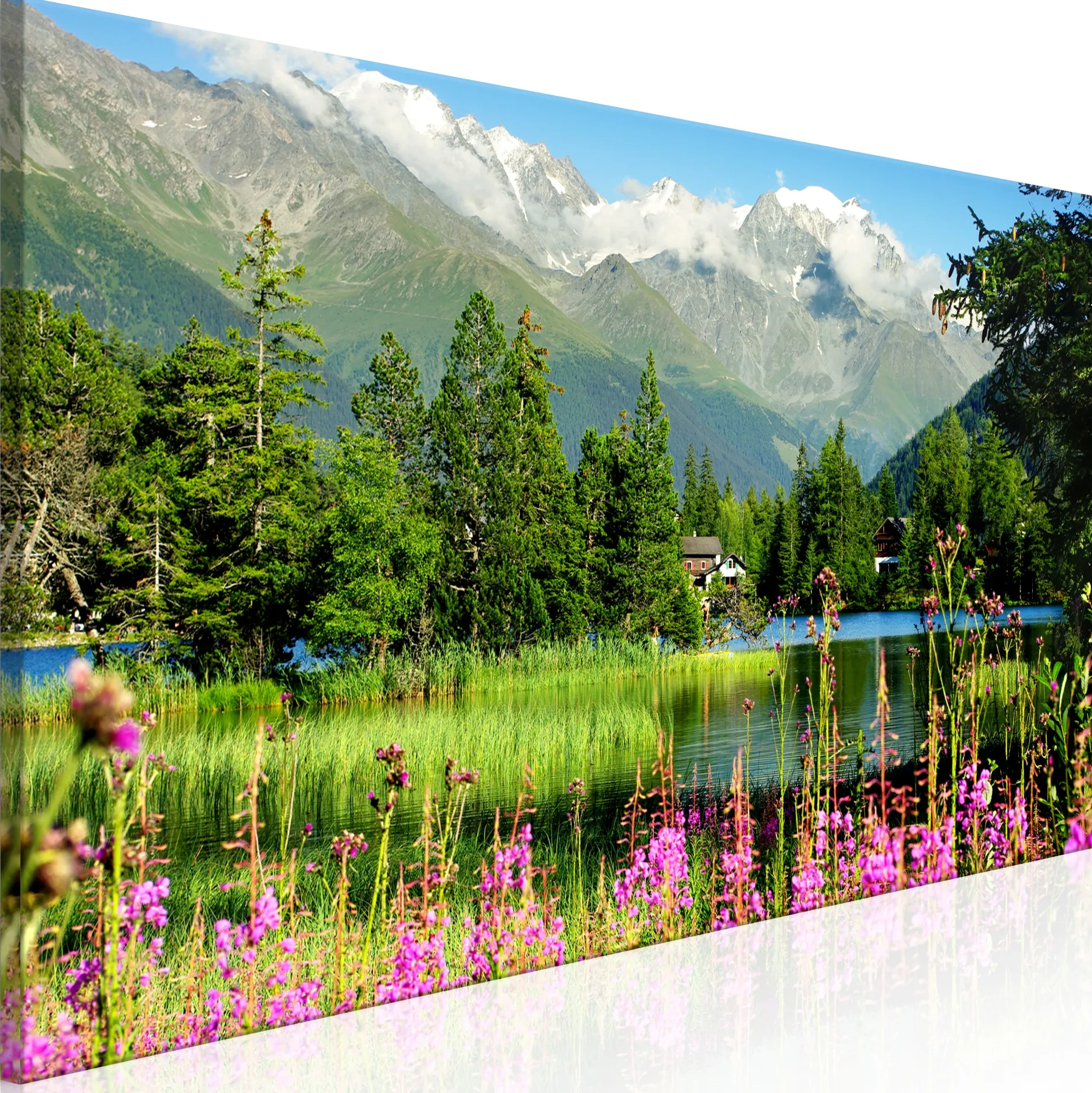 Kunstdruck auf Leinwand 'Spring in the Alps Narrow'
