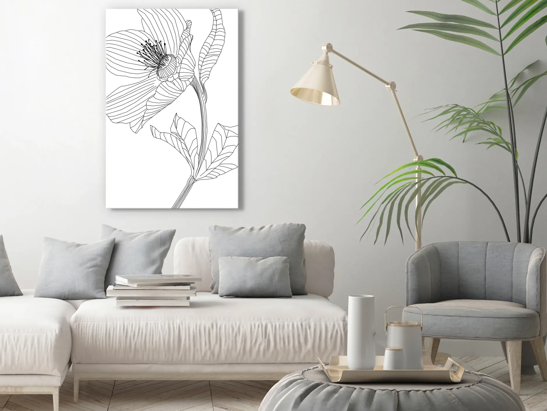 Kunstdruck auf Leinwand 'Spring Sketch Vertical'