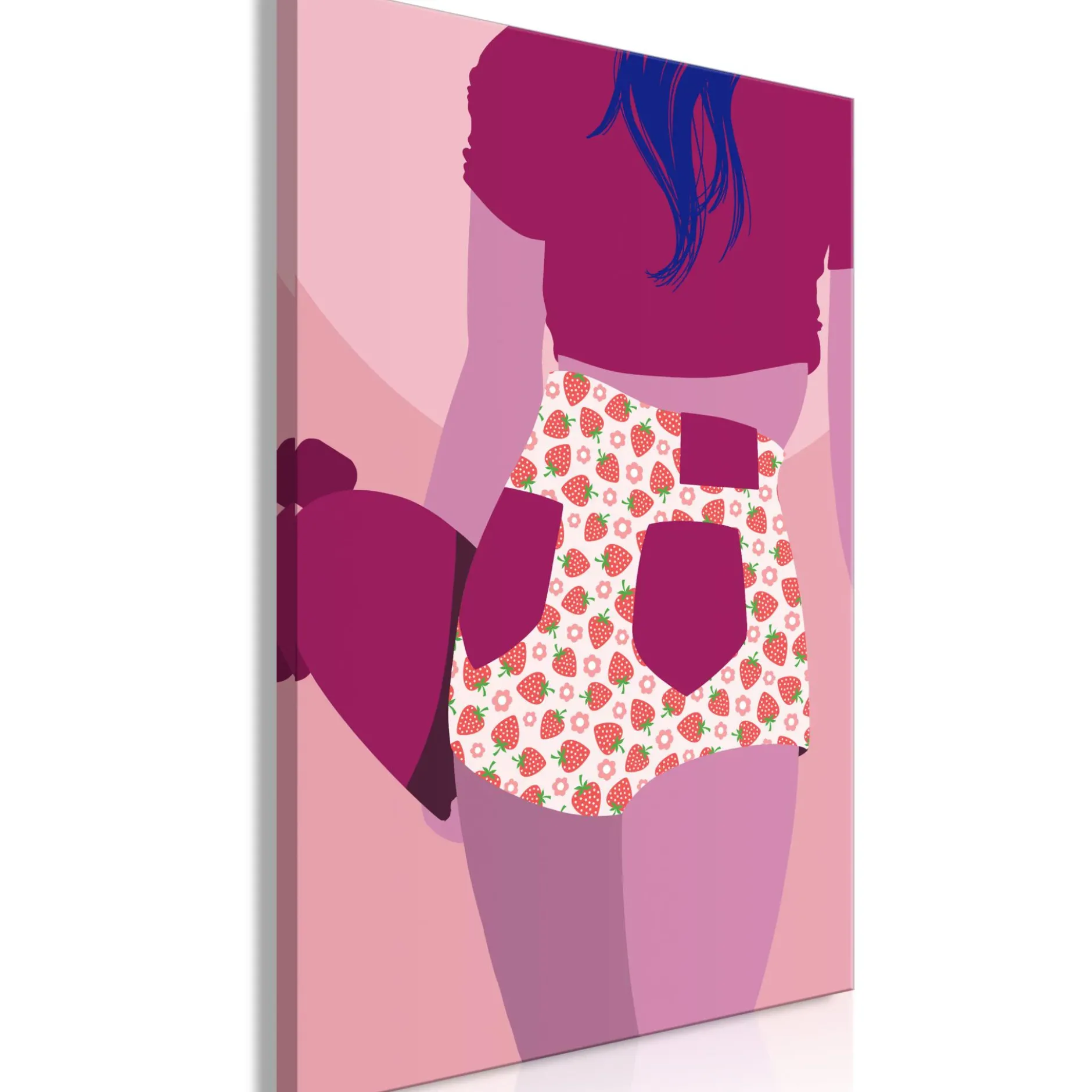 Kunstdruck auf Leinwand 'Strawberries Shorts Vertical'