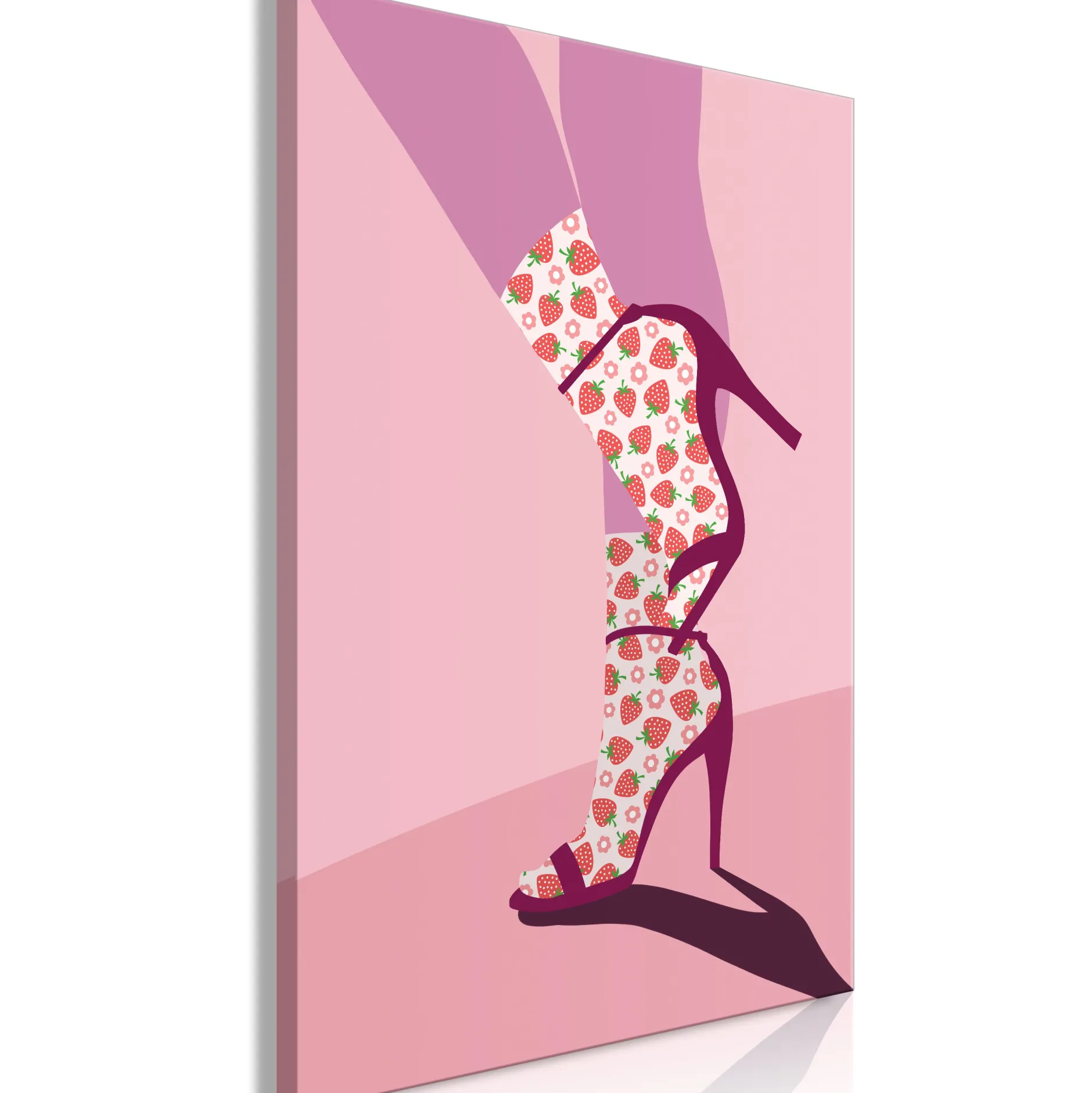 Kunstdruck auf Leinwand 'Strawberry Socks Vertical'