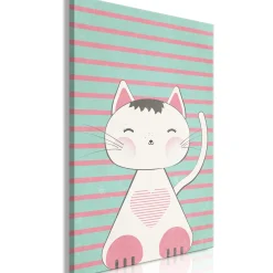 Kunstdruck auf Leinwand 'Striped Kitten Vertical'