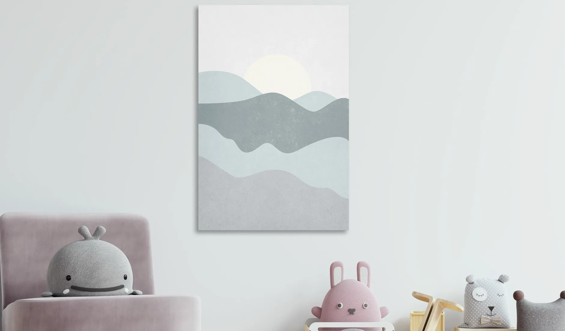 Kunstdruck auf Leinwand 'Sun Over Mountains Vertical'
