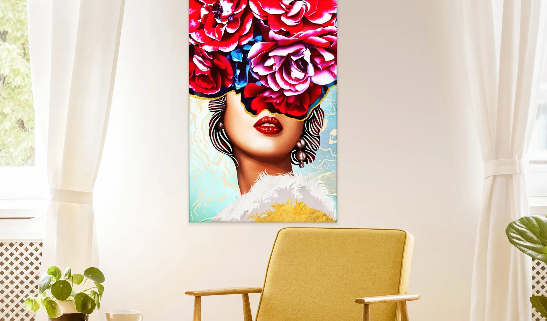 Kunstdruck auf Leinwand 'Sweet Lips Vertical'