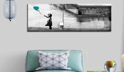 Kunstdruck auf Leinwand 'There is Always Hope Narrow Turquoise'