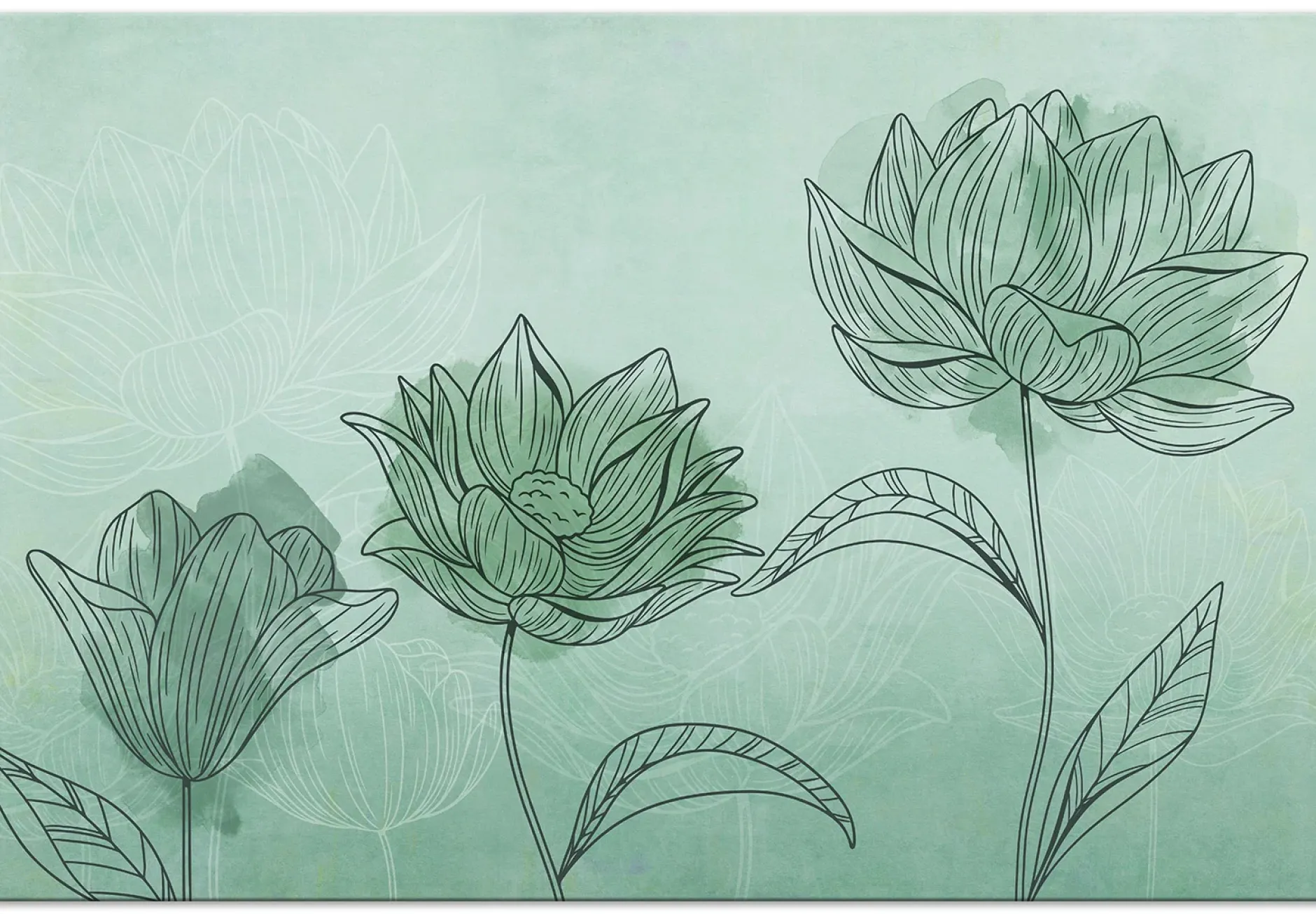 Kunstdruck auf Leinwand 'Three Flowers Wide'