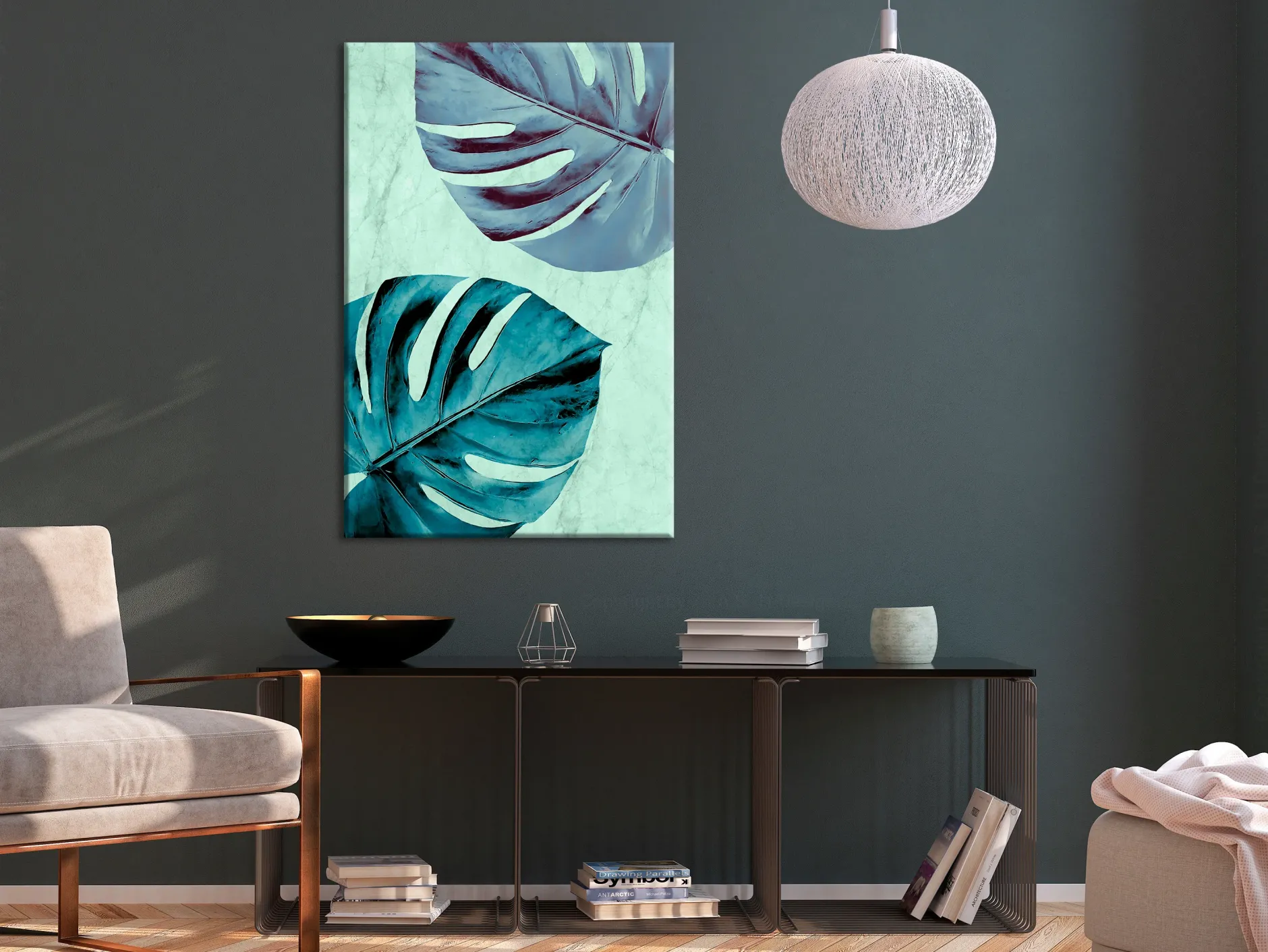 Kunstdruck auf Leinwand 'Tropical Turquoise Vertical'