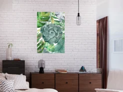 Kunstdruck auf Leinwand 'Tropical Flora Vertical'