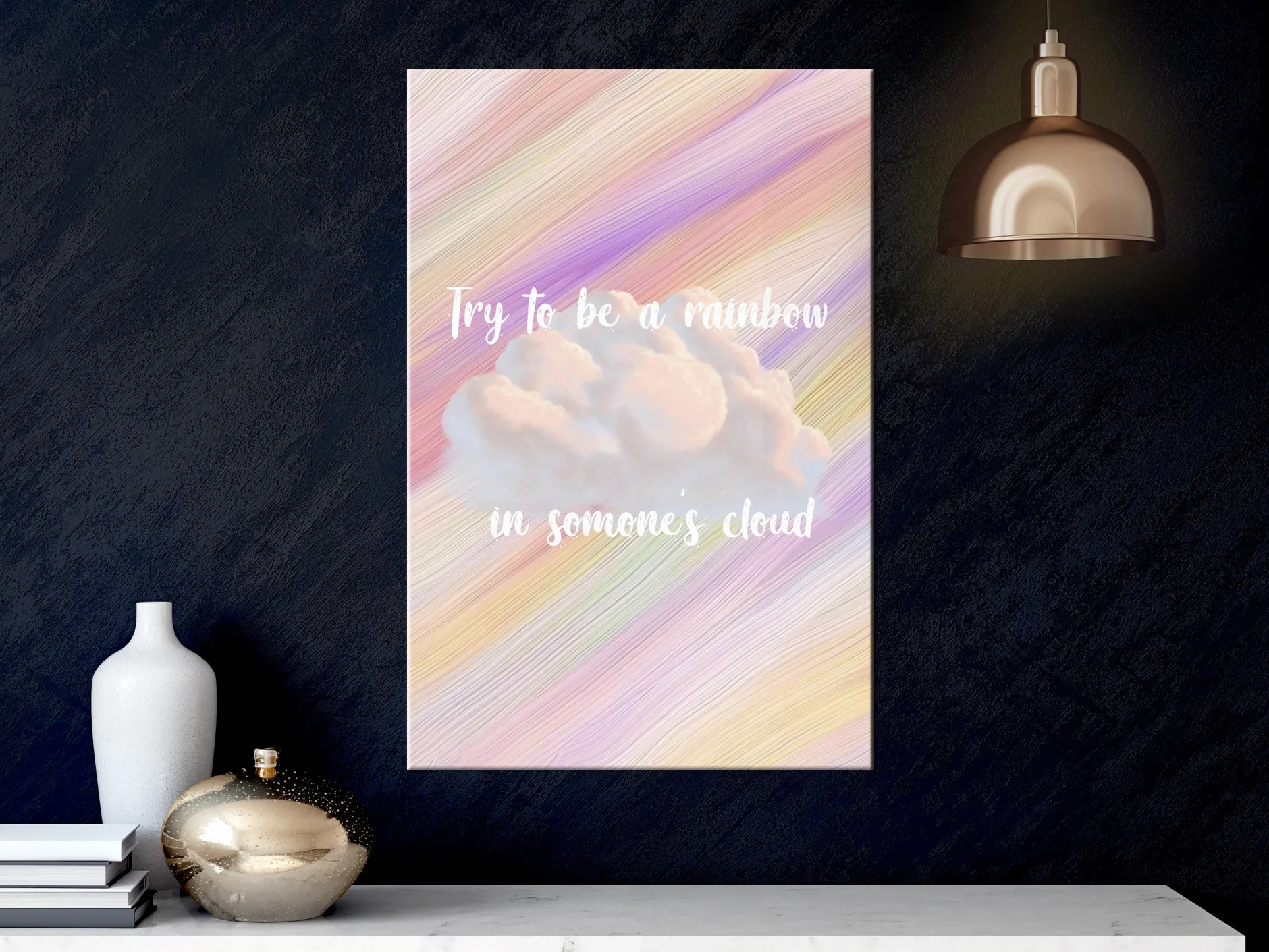 Kunstdruck auf Leinwand 'Try to Be a Rainbow Vertical'