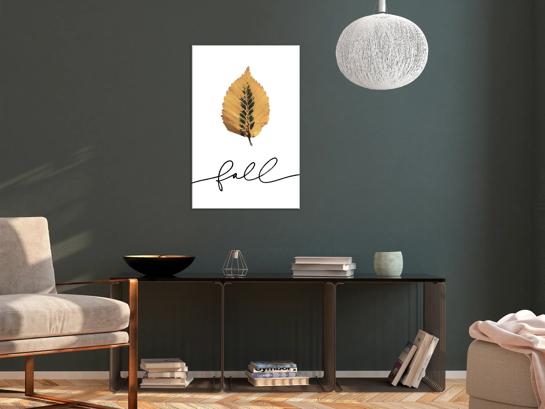 Kunstdruck auf Leinwand 'Unusual Leaf Vertical'