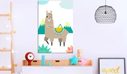 Kunstdruck auf Leinwand 'Unusual Lama'