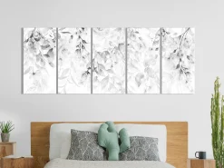 Kunstdruck auf Leinwand 'Waterfall of Roses (5-teilig) Narrow - Third Variant'