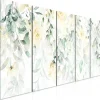 Kunstdruck auf Leinwand 'Waterfall of Roses (5-teilig) Narrow - Second Variant'