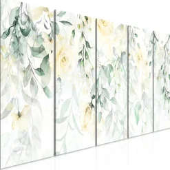 Kunstdruck auf Leinwand 'Waterfall of Roses (5-teilig) Narrow - Second Variant'