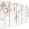 Kunstdruck auf Leinwand 'Waterfall of Roses (5-teilig) Narrow - First Variant'