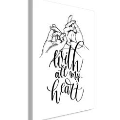 Kunstdruck auf Leinwand 'With All My Heart Vertical'