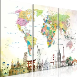 Kunstdruck auf Leinwand 'Wonders of the World (3-teilig)'
