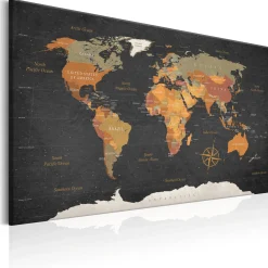 Kunstdruck auf Leinwand 'World Map: Secrets of the Earth'