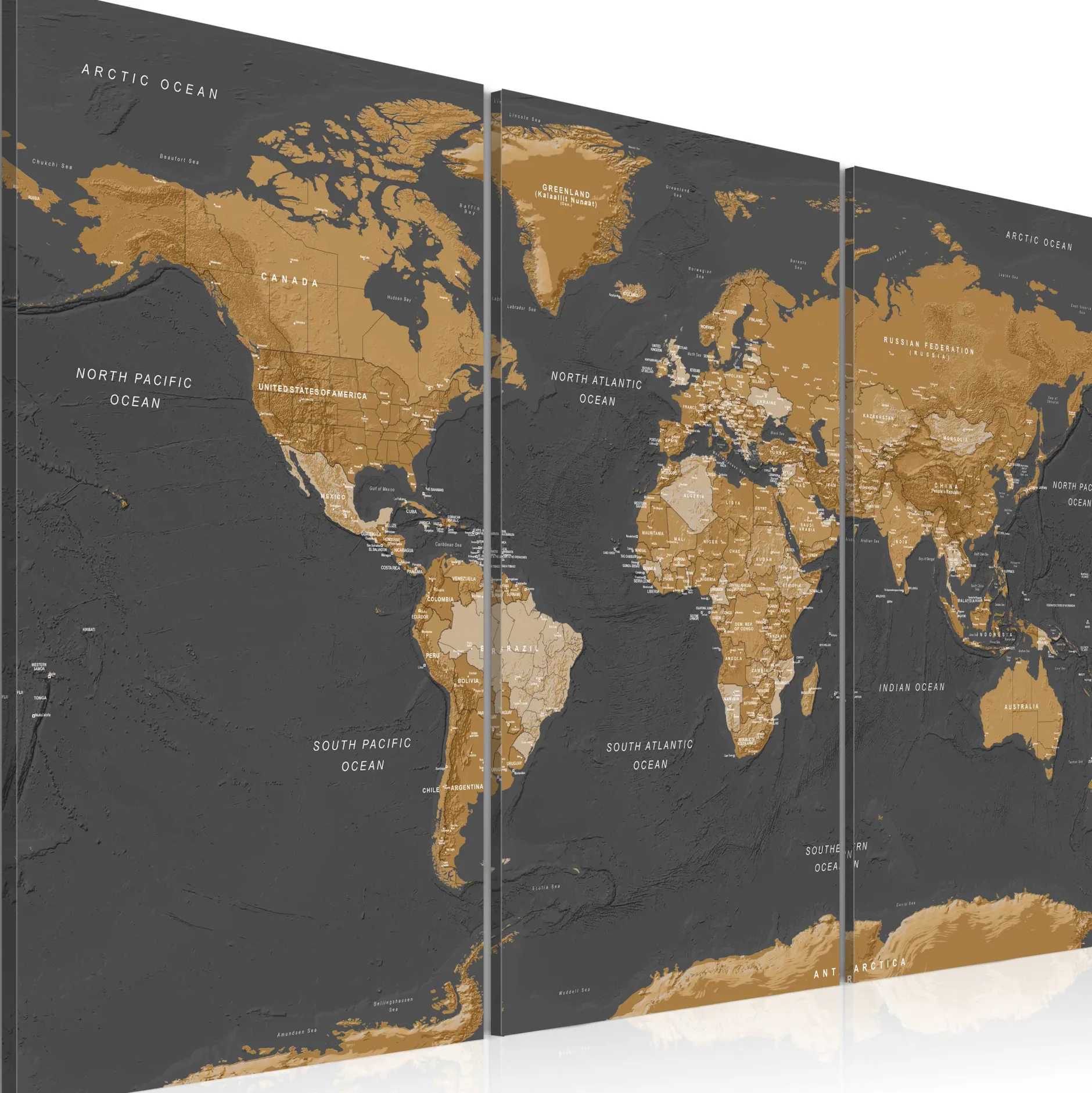 Kunstdruck auf Leinwand 'World Map: Modern Aesthetics'