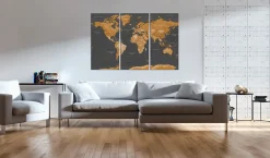 Kunstdruck auf Leinwand 'World Map: Modern Aesthetics'