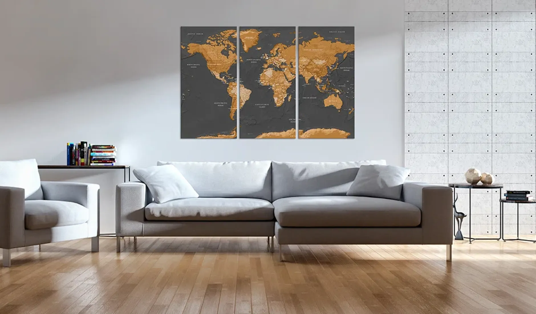 Kunstdruck auf Leinwand 'World Map: Modern Aesthetics'