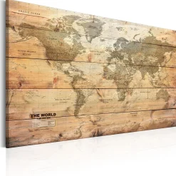 Kunstdruck auf Leinwand 'World Map: Boards'