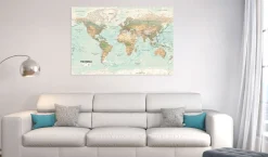 Kunstdruck auf Leinwand 'World Map: Beautiful World'