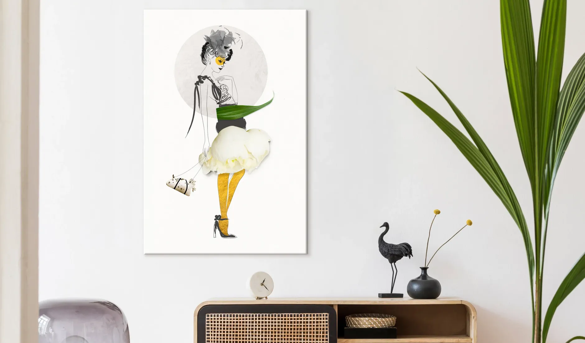 Kunstdruck auf Leinwand 'Yellow Stocking Vertical'