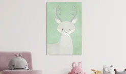 Kunstdruck auf Leinwand 'Young Deer Vertical'