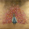 Kunstdruck 'Goldener Blütenpfau'