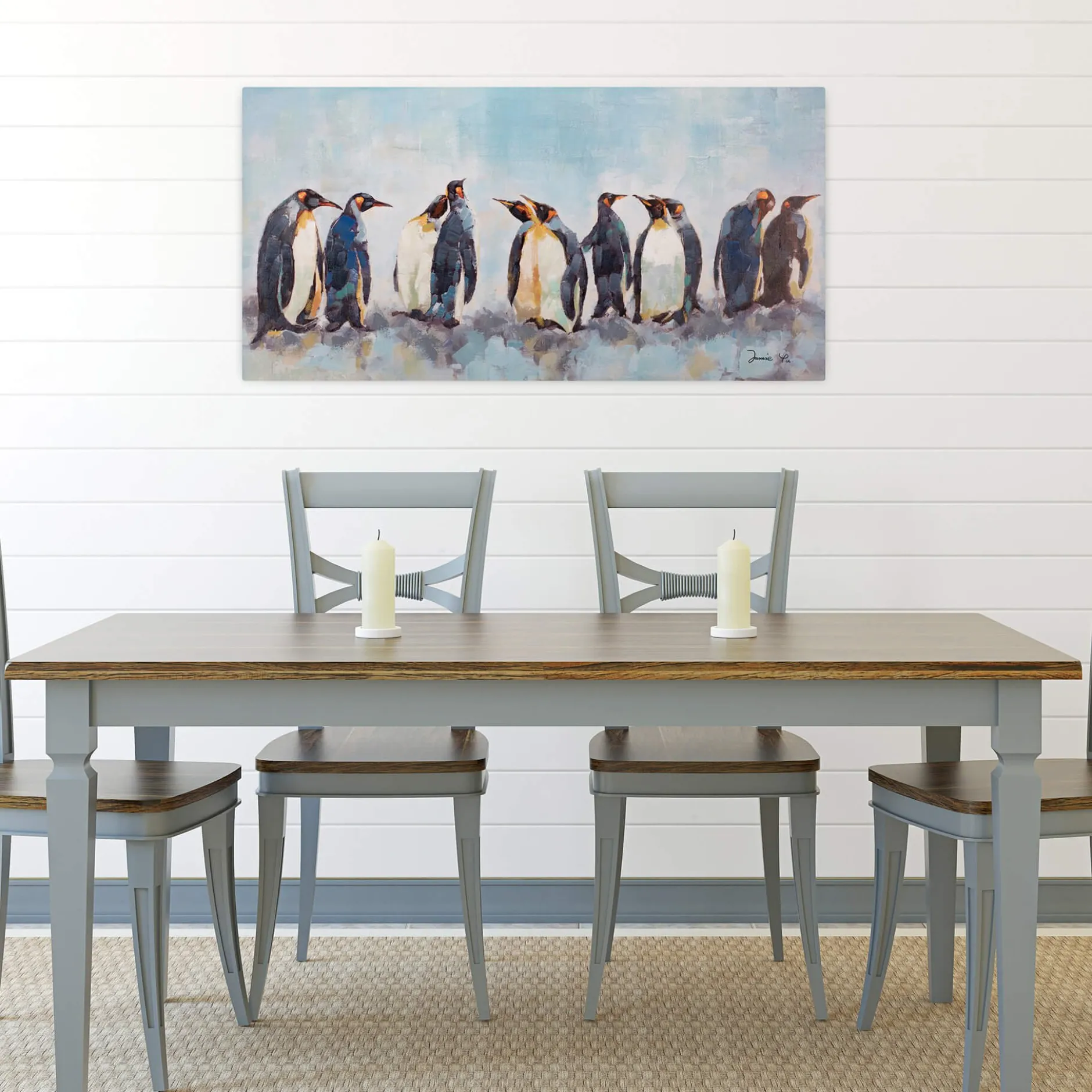 Kunstdruck 'Kreis der Pinguine'