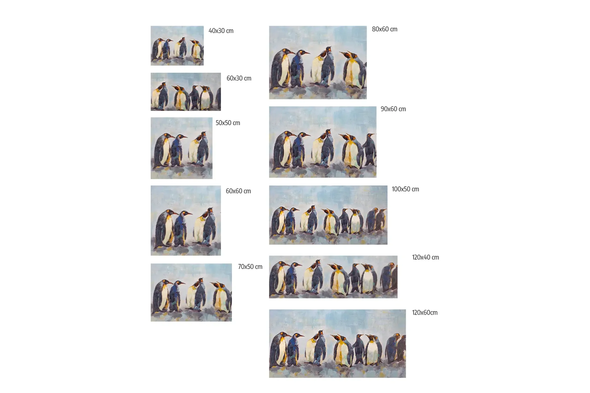 Kunstdruck 'Kreis der Pinguine'