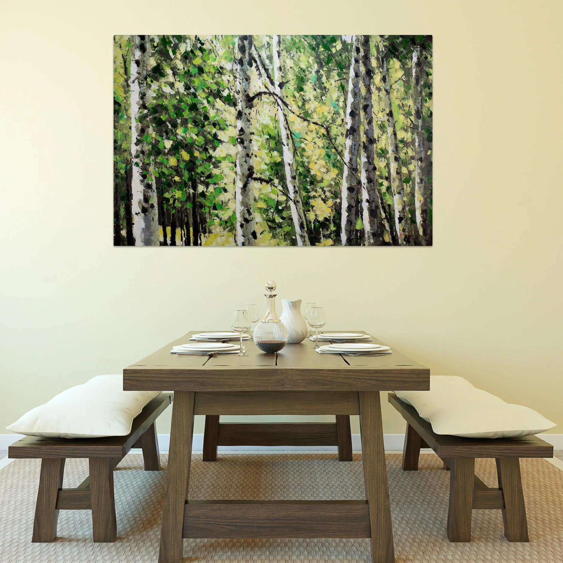 Kunstdruck 'Sanfter Gruß durch den Wald'