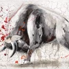 Kunstdruck 'Stier gegen Matador'