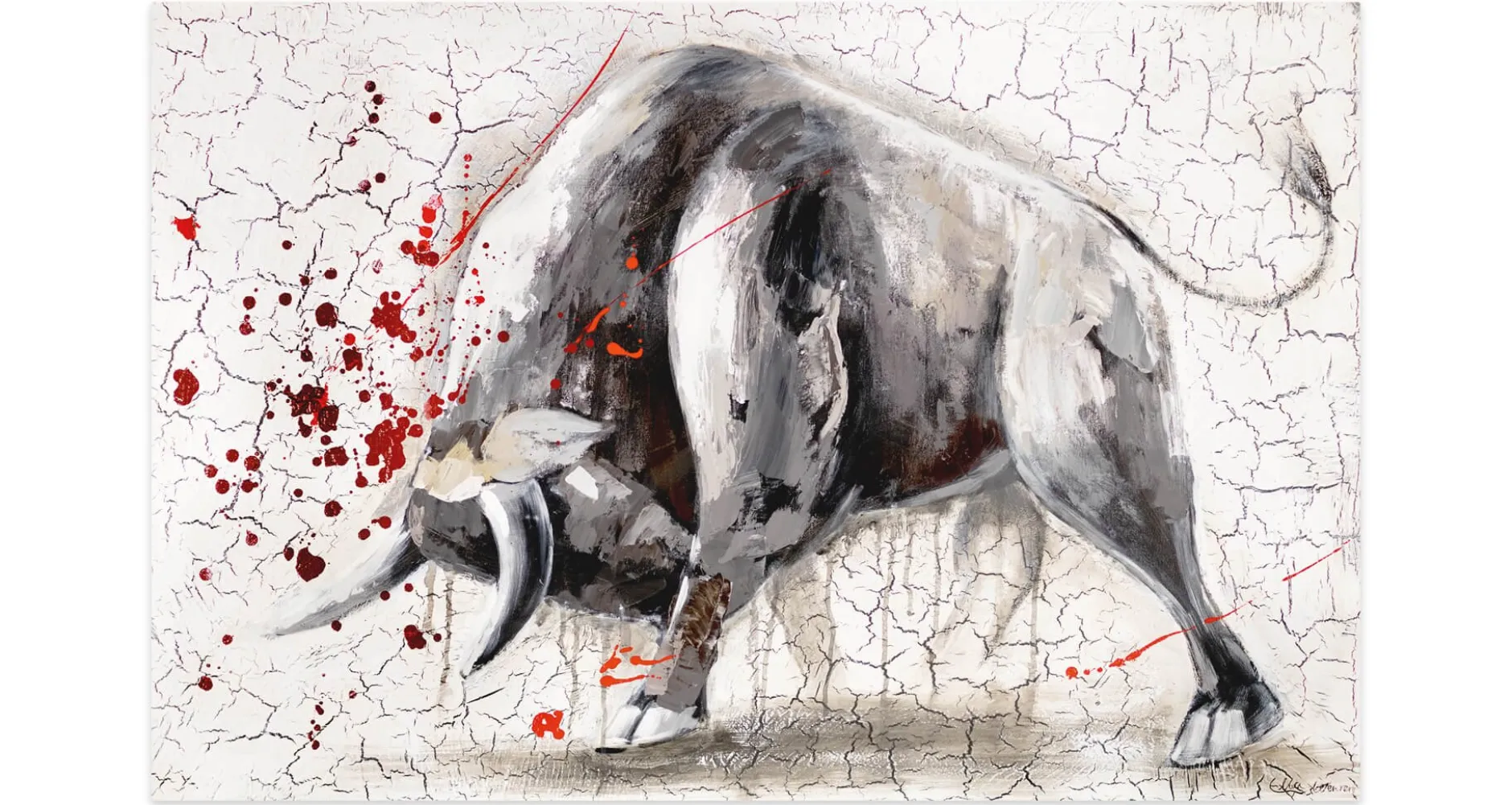 Kunstdruck 'Stier gegen Matador'