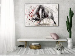 Kunstdruck 'Stier gegen Matador'