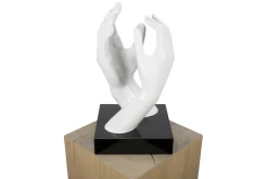 Kunststein Skulptur 'As we touched' 21x41x21cm