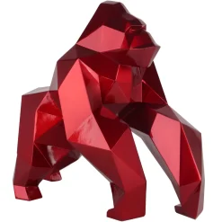 Kunststein Skulptur 'Kraft des Gorillas' 49x44x24cm