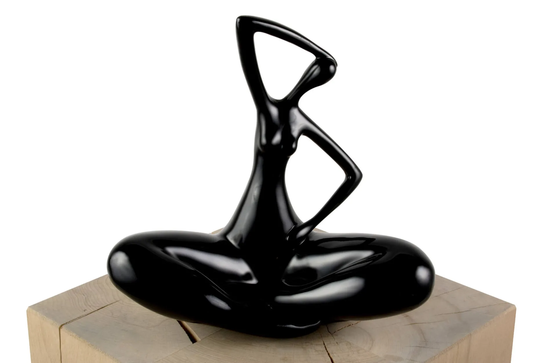 Kunststein Skulptur 'Time for Yoga' 25x28x13cm