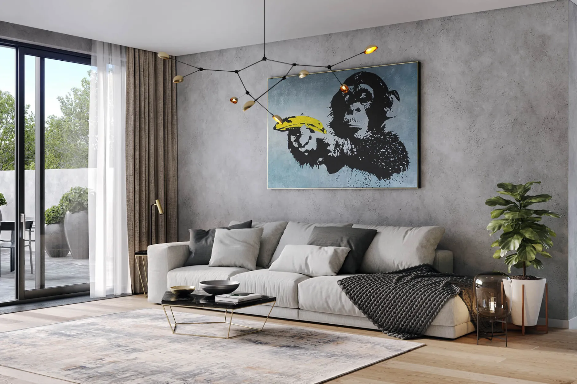 Öl Gemälde 'Banksy's Monkey' | Handgemaltes Unikat