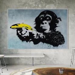 Öl Gemälde 'Banksy's Monkey' | Handgemaltes Unikat