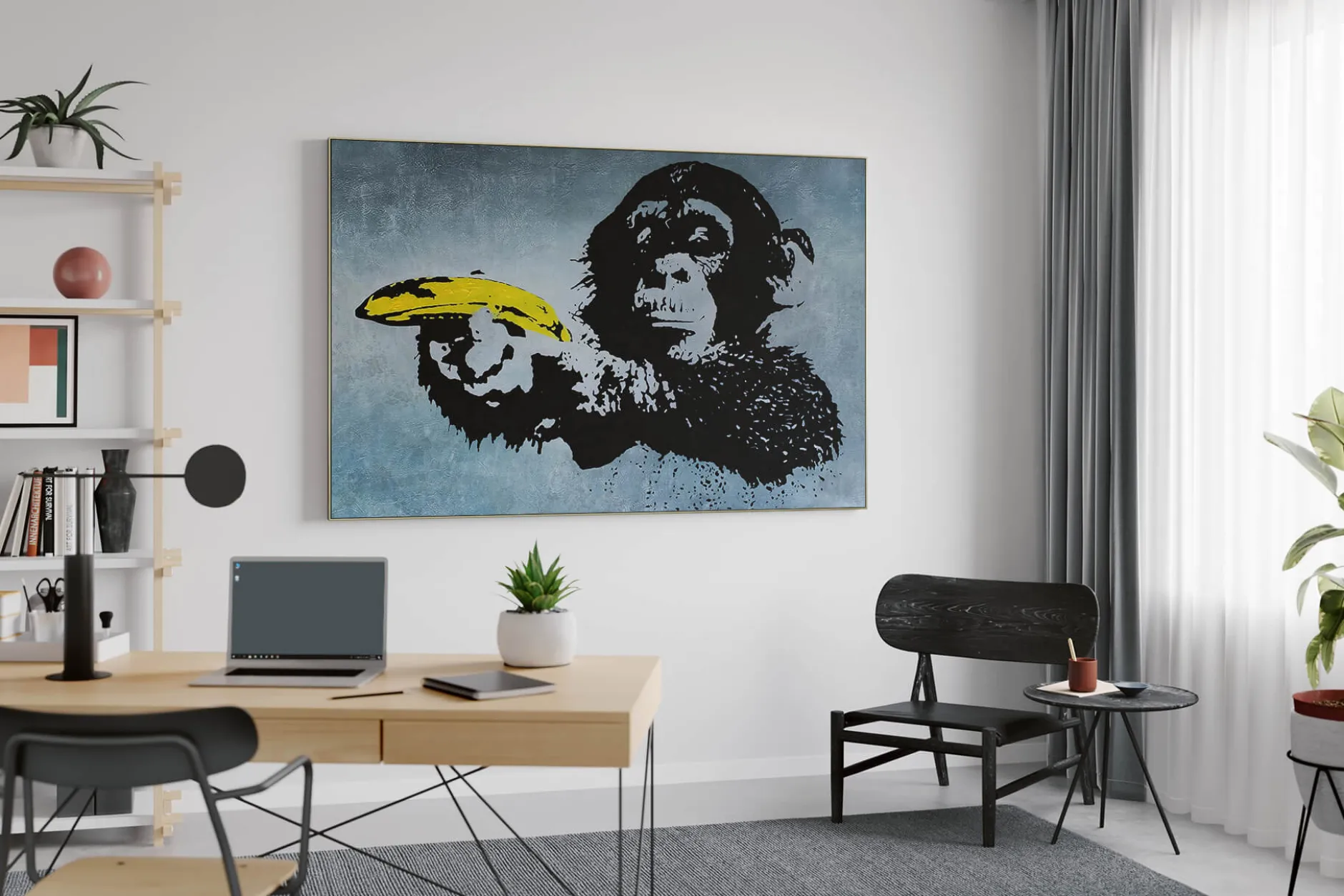 Öl Gemälde 'Banksy's Monkey' | Handgemaltes Unikat