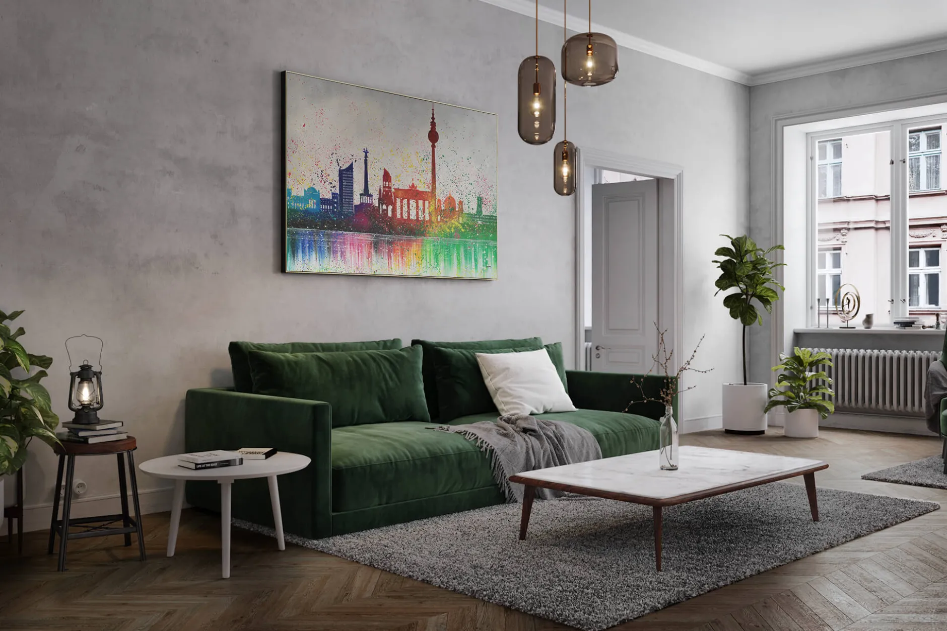 Öl Gemälde 'Berlin ist bunt' | Handgemaltes Unikat
